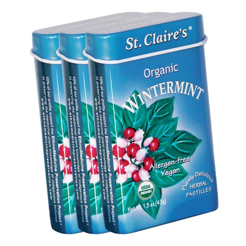 Miniatura 38 de Pastillas Herbales Orgánicas de St. Claire, (Jengibre, lata de 1.5 onzas, paquete de 3) Sin gluten, veganas, sin OMG, a base de plantas, sin