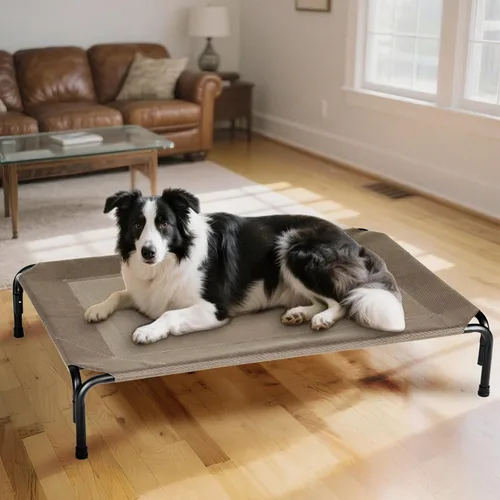 Miniatura 6 de Cama Elevada para Perros para Exteriores, Catre Elevado XL para Perros con Malla Lavable, Cuna Refrescante para Mascotas a Prueba de Mordidas