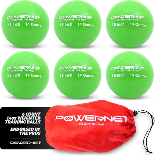 PowerNet Pelotas de béisbol con peso para entrenamiento de bateo, equipo de entrenamiento de béisbol para lanzar y batear, desarrollar músculo y