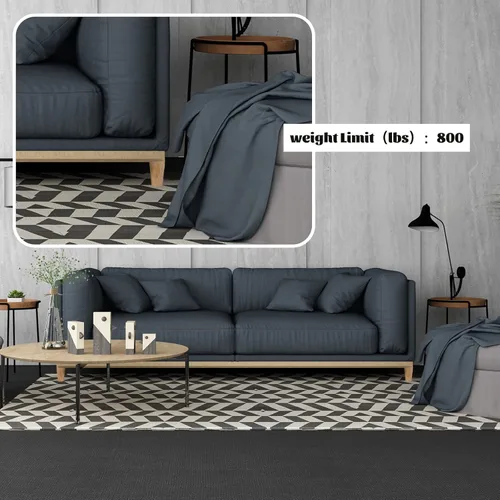 Miniatura 3 de Juego de 4 patas redondas de madera maciza de 3 pulgadas para muebles, sofá cama, silla de café, escritorio, patas rectas con pernos preperforados