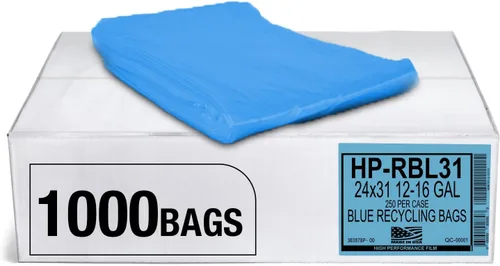 Miniatura 7 de Aluf Plastics HP Bolsa Azul de Baja Densidad Súper Hexeno con Sello de Estrella Plegada en Grupo, Capacidad de 45 Galones, 40" x 46" (Paquete de 100)