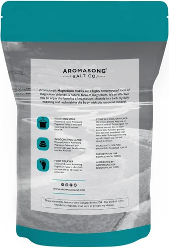 Miniatura 12 de Aromasong Copos de magnesio del mar muerto, paquete resellable de 12 libras con copos de magnesio de 3 libras con lavanda 100% natural