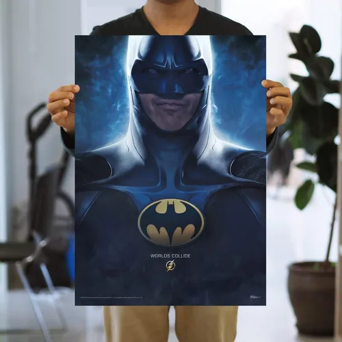 Miniatura 3 de MIGHTYPRINT DC Comics - The Flash - Michael Keaton Batman Worlds Collide - Arte de pared duradero de 17 x 24 pulgadas, no hecho de papel
