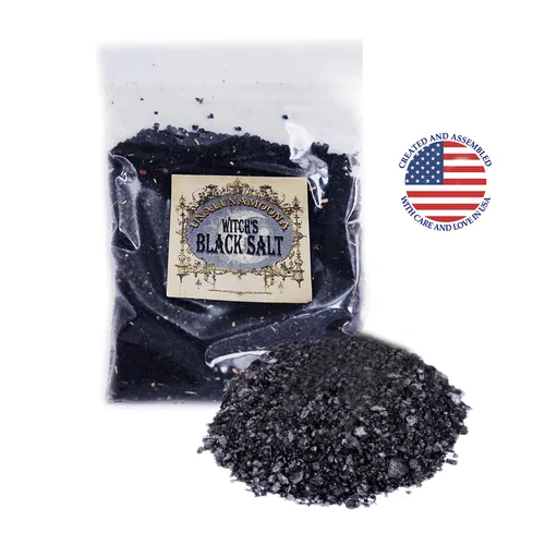 Miniatura 2 de UnaLunaMoona Sal negra ritual, para protección en hechizos wiccanos, brujería y empático. Suministros de bruja-metafísica-brujería, cargados bajo