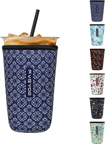 Miniatura 95 de Fundas de neopreno reutilizables aisladas para café helado, fundas para tazas de café helado, fundas para bebidas heladas y calientes