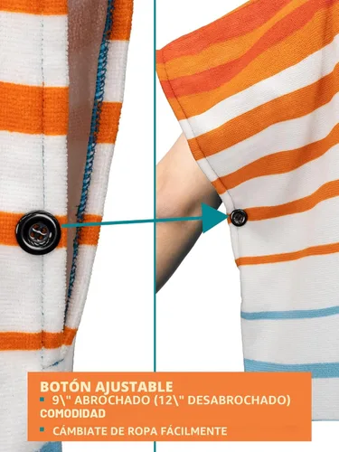 Miniatura 5 de SUN CUBE Poncho de surf cambiador con capucha Toalla de microfibra absorbente de secado rápido con bolsillo para surfear, hombres y mujeres