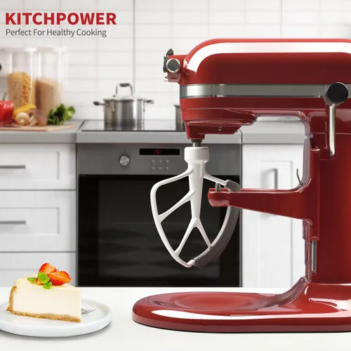 Miniatura 7 de KITCHPOWER 4,5-5 Quart Flex Edge - Batidora para cocina, soporte para cabeza, mezcladores, color blanco, Blanco