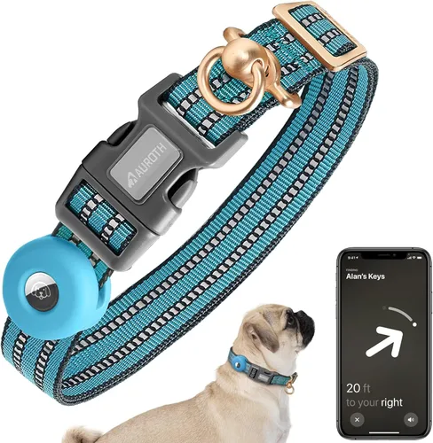 Miniatura 16 de Collar de perro Auroth para perros medianos y grandes, collar de perro reflectante, collares de perro de nylon suave ajustables con resistente army