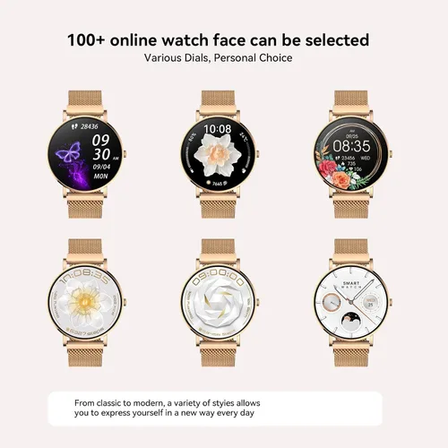 Miniatura 6 de Reloj inteligente para mujer, 1.32 pulgadas, reloj de seguimiento de actividad física de 0.303 in, diseño ultrafino, respuesta/hacer llamadas
