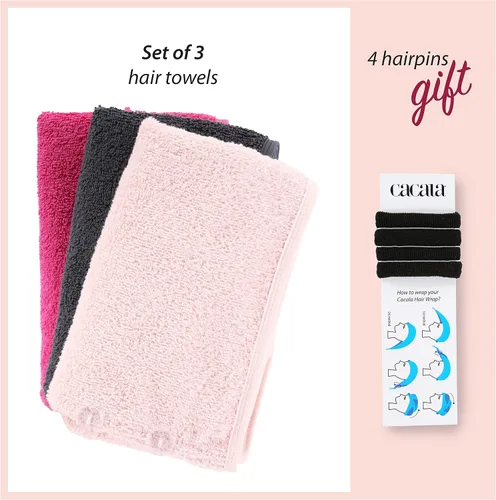 Miniatura 2 de Cacala Gorro de ducha de tela de rizo para mujer, toalla de lujo para el cabello, envolturas para el cabello sin encrespamiento para mujer, cabello