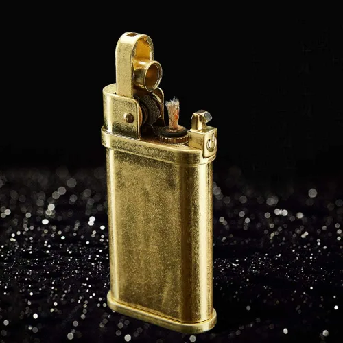 Miniatura 5 de Encendedor vintage de cobre de queroseno y cobre, encendedores de latón resistentes al viento para hombres, papá, marido (combustible no incluido)