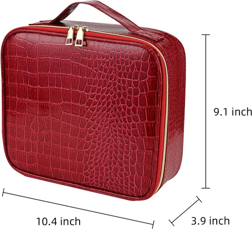 Miniatura 3 de Bolsa de maquillaje, organizador de viaje, estuche de cosméticos, bolsa de almacenamiento portátil para artistas con divisores ajustables