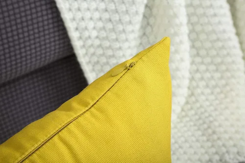 Miniatura 4 de TangDepot - Funda de almohada decorativa hecha a mano 100% lona de algodón sólida / funda de cojín, (12 x 12 pulgadas, amarillo intenso)