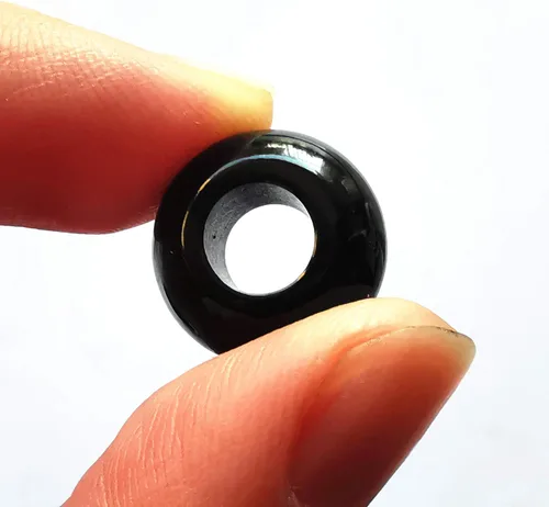 Miniatura 4 de 15 cuentas de piedra suelta de obsidiana negra natural, cristales y piedras curativas, 0.236 pulgadas (0.236 in) para bricolaje