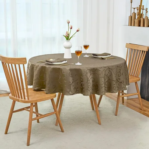 Miniatura 39 de Marina Decoration Mantel jacquard impermeable grueso elegante con ramas de damasco sólido de alta calidad, decorativo para el hogar, cocina, Crema