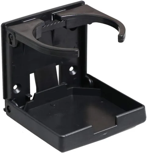 Miniatura 7 de 2 soportes plegables ajustables para bebidas con tornillos y cintas, portavasos plegables para automóvil, camión, barco, furgoneta (negro)