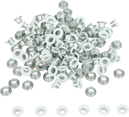 Miniatura 25 de Ojales Quicklet de aluminio de 0.118 in/1/8, álbum de recortes, cumpleaños, boda, tarjeta de felicitación de bebé, manualidades, etiqueta de Plata