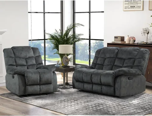 Miniatura 44 de CANMOV Silla reclinable manual, sofá reclinable individual con respaldo y reposabrazos sobrerelleno para sala de estar, muebles de dormitorio