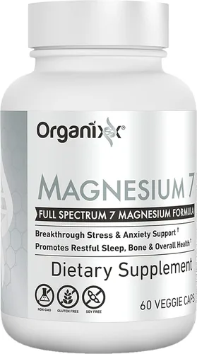 Miniatura 8 de Suplemento de magnesio Organixx, cápsulas naturales de magnesio para apoyo del sueño, recuperación muscular, con vitamina B6 y citrato y glicinato