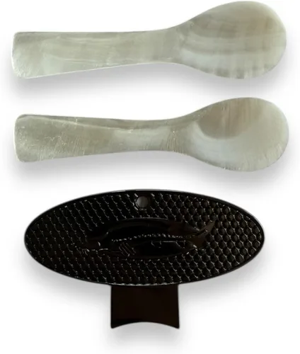 Miniatura 3 de Caviar Key - Abridor de latas + juego de cucharas de nácar (ónix)