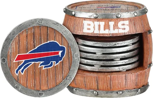 Miniatura 27 de FOCO NFL Team Logo 5-Pack Barrel Beverage Drink Coaster Set