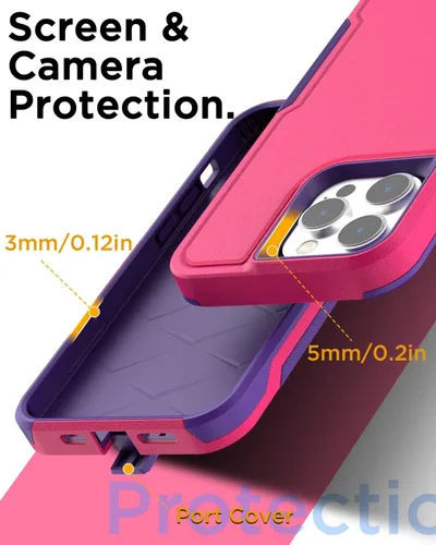 Miniatura 5 de AICase Funda para iPhone 13 Pro Max con protector de pantalla de vidrio, protección contra caídas de alta resistencia, cuerpo completo, resistente a