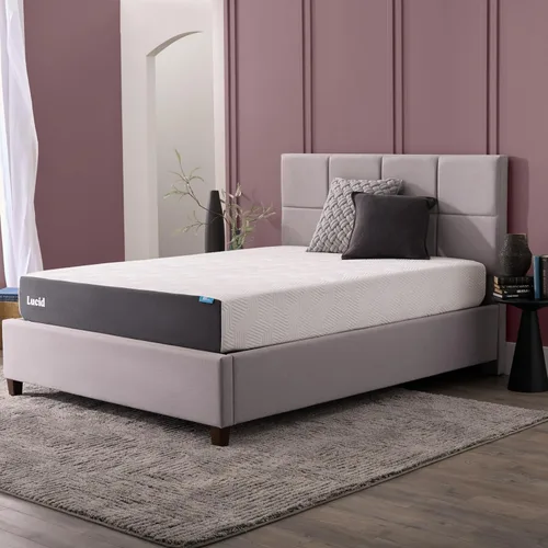 Miniatura 11 de Lucid - Colchón de espuma viscoelástica de 10 pulgadas - Sensación media - Infundido con refrescante carbón de bambú y gel refrescante - Cama en una
