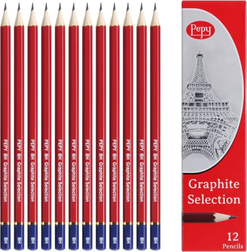 Miniatura 11 de Pepy Lápices de dibujo profesionales de grafito, juego de 12 lápices de plomo negros preafilados B; perfectos para dibujar, dibujar y sombrear