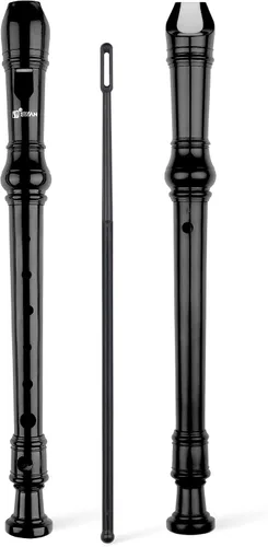 Miniatura 9 de SWAN Grabadora soprano para estudiantes principiantes – Flauta de 8 agujeros desmontable 3 piezas ABS descante grabadores con varilla de limpieza