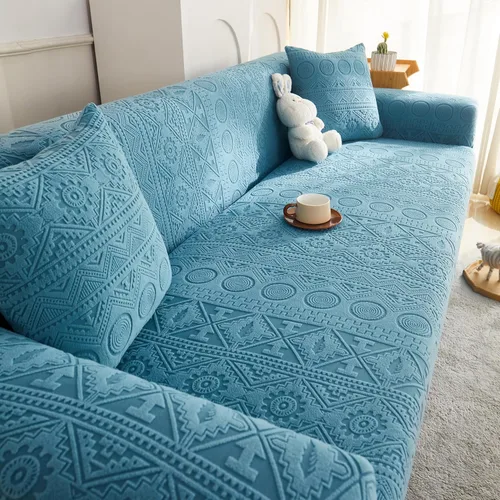 vctops Funda elástica de jacquard geométrico bohemio para silla, súper suave, 1 pieza, de forro polar, protector de muebles antideslizante para
