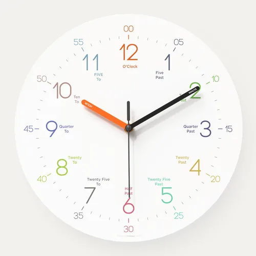 Miniatura 9 de mooas Reloj de Pared Moderno con Números 3D, 12" Reloj de Pared Analógico Decorativo con Movimiento de Barrido Silencioso Sin Tic-Tac Operado