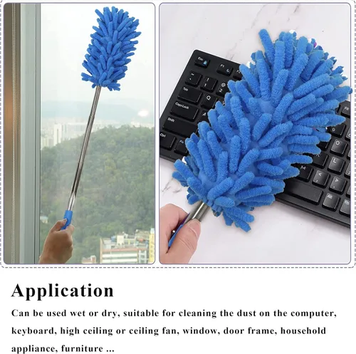 Miniatura 7 de Plumero de microfibra, plumero de mano de microfibra, herramienta de limpieza de microfibra lavable, plumeros extensibles para limpieza de oficina