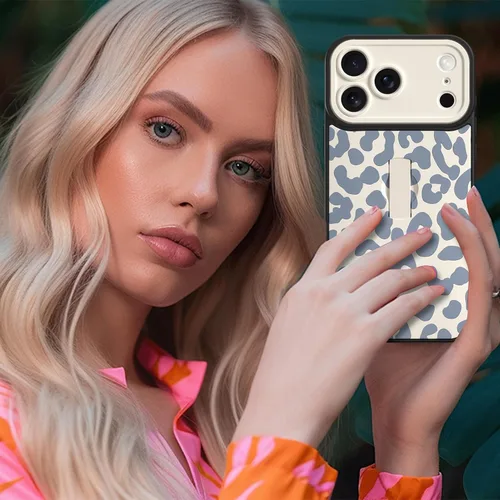 Miniatura 6 de Funda compatible con iPhone 17 Pro Max con correa de mano para los dedos, funda de teléfono con estampado de leopardo y guepardo para mujeres