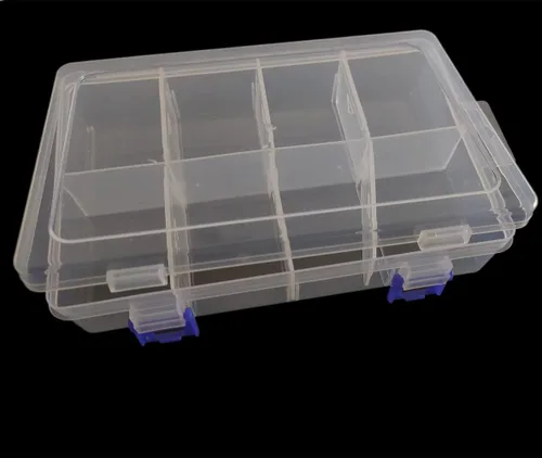 Miniatura 4 de Caja de almacenamiento de plástico transparente con divisores ajustables, organizador portátil de cuentas transparentes para aretes, organizador