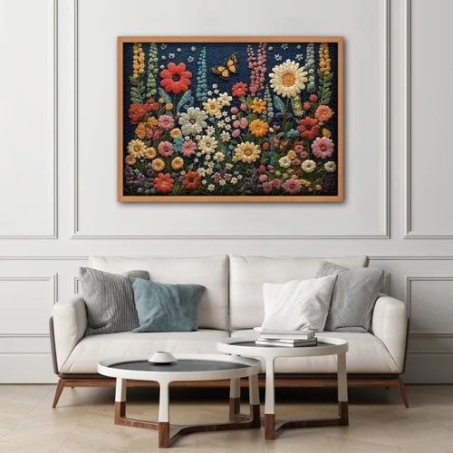 Miniatura 3 de Rompecabezas de flores silvestres para adultos de 1000 piezas, diseño de flores, plantas, mariposas, arte temático, jardín de primavera