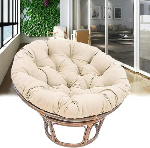 Miniatura 10 de Papasan - Cojines redondos para silla, cojines para asiento de nido de huevos, suave y grueso, impermeable, para muebles de interior y exterior