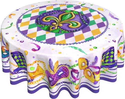 Miniatura 47 de Giwawa Mantel redondo azteca del suroeste de 60 pulgadas, diseño étnico tribal geométrico, estilo vintage, mantel circular bohemio y chic lavable