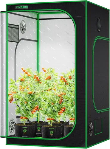 Miniatura 8 de VIVOSUN - Tienda de cultivo S326 de mylar superreflectante, ventana de observación, base con bandeja, 36 in x 20 in x 63 in para cultivo hidropónico