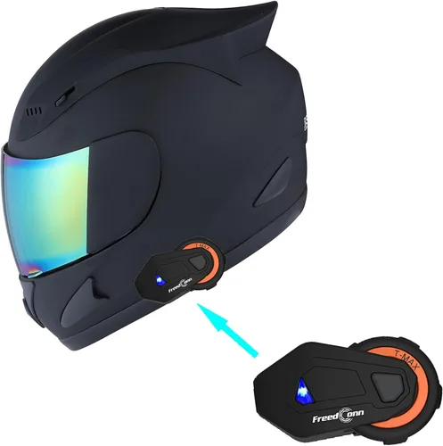 Miniatura 19 de 1Storm - Casco de cabeza completa para motocicleta, diseño de calavera mecánica HJDJ11