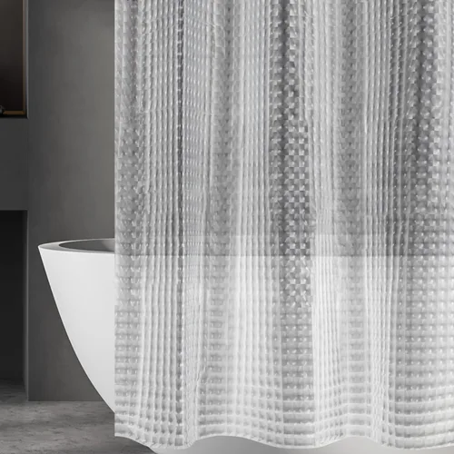 Tamaño Estrecho - Forro de Cortina de Ducha de Plástico Cristalino 3D, 36x72 Pulgadas Cortina Interior de Ducha de Plástico Delgado Liviano Cubo de