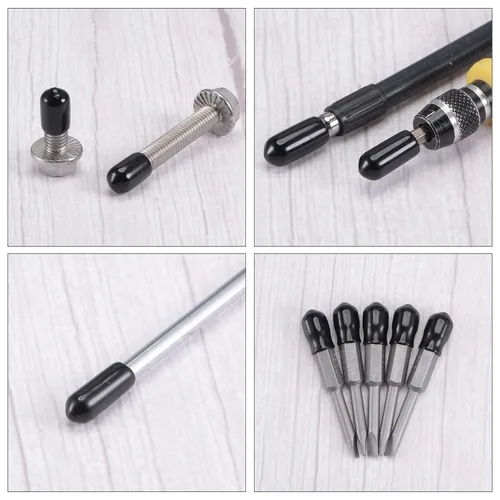Miniatura 5 de MECCANIXITY 50 unids tapas de goma Surtido de 0.079 in PVC vinilo tornillo rosca protector para tornillo tornillo negro rojo