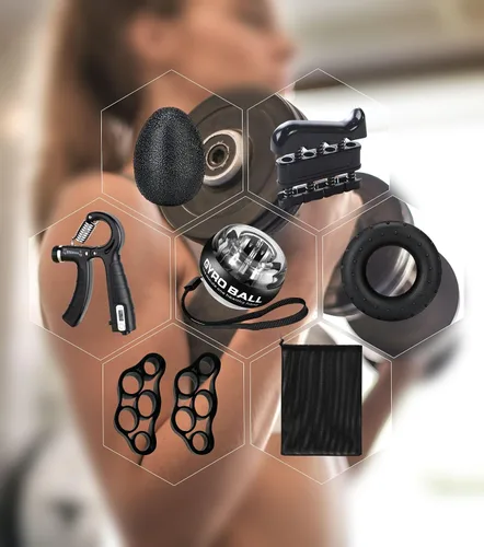 Miniatura 2 de Kit de entrenamiento fortalecedor de agarre de mano (paquete de 8) agarre de antebrazo agarre de mano de resistencia ajustable, estirador de dedos