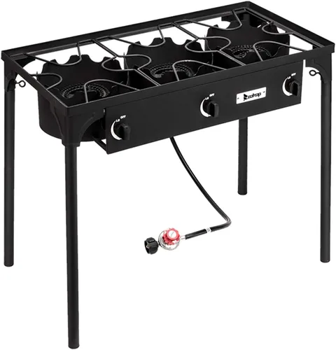 Miniatura 8 de Estufa de quemador de propano, cocina de gas propano, estufa de campamento al aire libre, quemador de propano de alta presión, regulador PSI