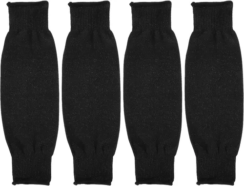 LABRIMP Cut Resistant Forearm Sleeves 2 Pairs Black Arm Guards Protective Sleeves for Men Women Work and Sports 15.7 18 Inch without Thumb Hole