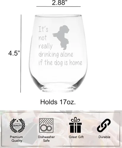 Miniatura 5 de C M The Dog is Home - Copa de vino sin tallo para mujeres y hombres, 17 onzas, regalo para amantes de los perros para él y ella (estilo D2)