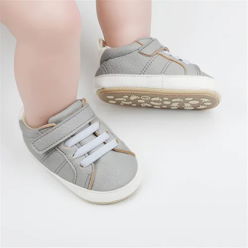 Miniatura 3 de Tenis de tobillo alto unisex para bebés, niños y niñas, suela de goma suave, zapatos de cuna para niños pequeños