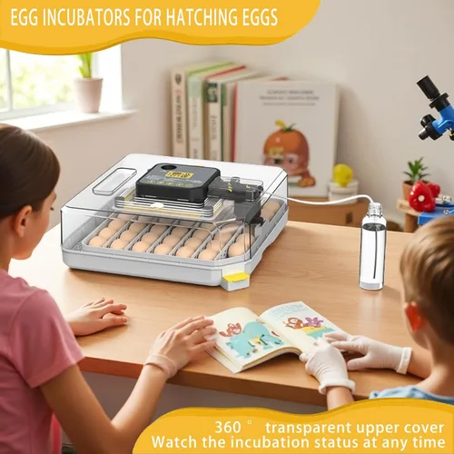 Miniatura 5 de Incubadoras para incubar huevos Incubadora de 48 huevos con giro automático y control de humedad para pollo, vela de huevo para huevos de gallina