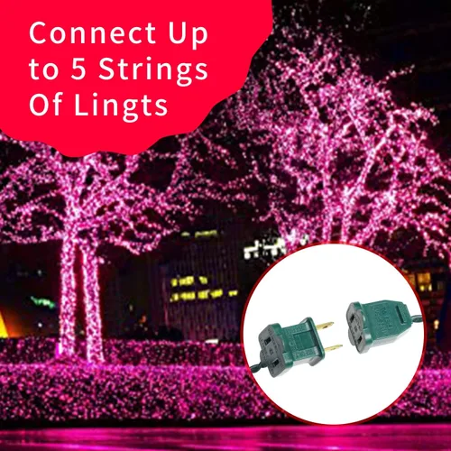 Miniatura 6 de Ultra-brillantes luces de Navidad rosa mini de 100L 19.6 pies, cadena de luces incandescentes UL listadas, se conectan de extremo a extremo, juego