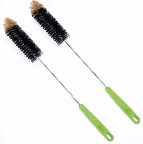 Miniatura 10 de Cepillo largo para botellas, cepillos limpiadores flexibles de 17 pulgadas para limpiar botellas de cerveza para el cuello, vino, biberones, Blanco