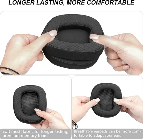 Miniatura 6 de Almohadillas de repuesto para Logitech G533 G633 G935, GVOEARS Almohadillas de gel refrescante para Logitech G231 G433 G533 G633 G635 G933 G935 G935